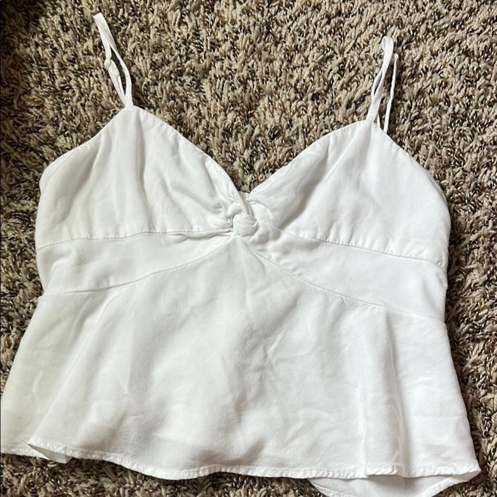 American Eagle Outfitters White Bustier Peplum Camisole